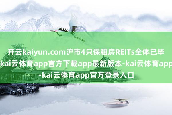 开云kaiyun.com沪市4只保租房REITs全体已毕收入4.1亿元-kai云体育app官方下载app最新版本-kai云体育app官方登录入口